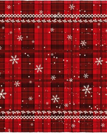 Alfombra de baño roja de Navidad a cuadros, tapete de baño de copos de nieve de invierno, alfombra de ducha extra suave, alfombra de felpa de 20 x 32 pulgadas, antideslizante, absorbente, tapete de