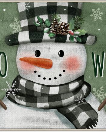 Tapete decorativo para puerta delantera, diseño de muñeco de nieve con diseño de muñeco de nieve de Hello Winter, tapete antideslizante para interiores y exteriores, decoración de temporada