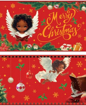 chiazllta Juego de 2 alfombrillas de cocina de Papá Noel afroamericano, tapete de cocina de Papá Noel, color negro, tapete de piso para vacaciones al aire libre, hogar, granja, cocina, tapete de 17 x