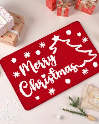 GRANNY SAYS - Tapete de baño de Navidad, de 32 x 20 pulgadas, de microfibra, bonitos, lavables, para bañera, antideslizantes, decoración de Navidad para interiores, diseño de Feliz Navidad