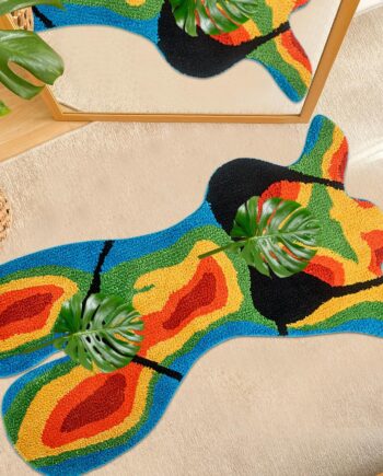 Alfombra sexy para dormitorio de niña, divertida, de dibujos animados, extra grande, gruesa, copetuda, divertida decoración estética, alfombra de área antideslizante de secado rápido para baño