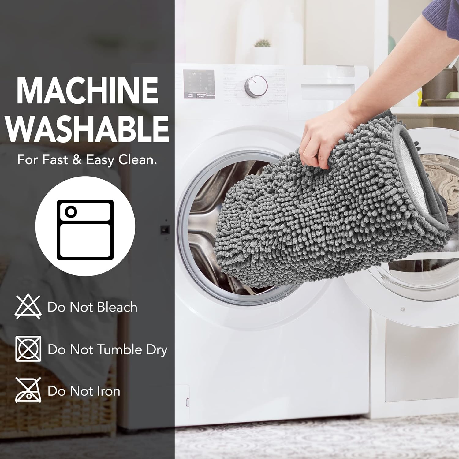 Deconovo Alfombra de baño de 24 x 17 pulgadas antideslizante, ultra absorbente, lavable a máquina, alfombra de microfibra para suelo de baño, hotel y uso doméstico, certificado Oeko-TEX, de secado