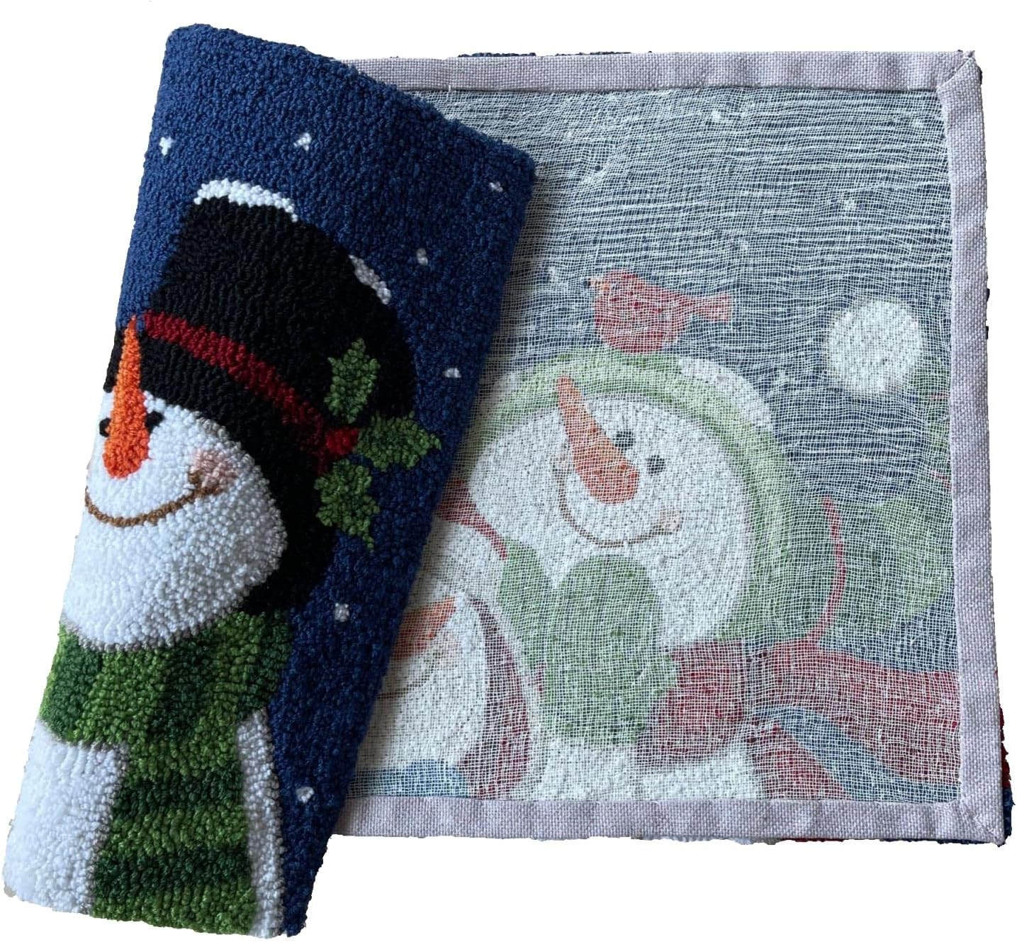 Alfombra decorativa de invierno con diseño de muñeco de nieve de 28.5 x 17 pulgadas para decoración navideña del hogar
