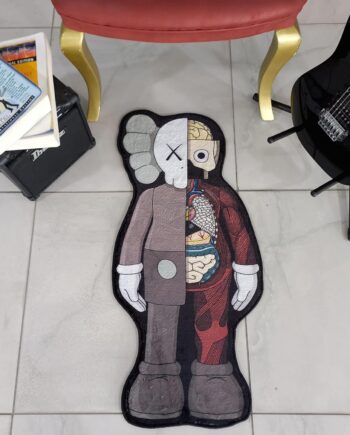 Alfombra de tenis popular Hypebeast decoración de habitación, diseño único, tapete antideslizante con respaldo de arte callejero, lavable a máquina, superficie de felpa de 1.3 x 3 pies