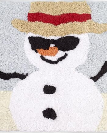 Avanti Linens - Alfombra de baño, tapete de baño de algodón, accesorios de baño inspirados en la Navidad (colección navideña, muñeco de nieve)