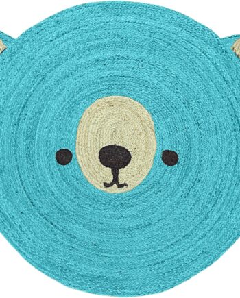 Kilim - Alfombra redonda de 6 pies, color azul turquesa y beige, alfombra de yute trenzada para interiores y exteriores, alfombra de tejido plano, alfombra de alto tráfico, dormitorio,