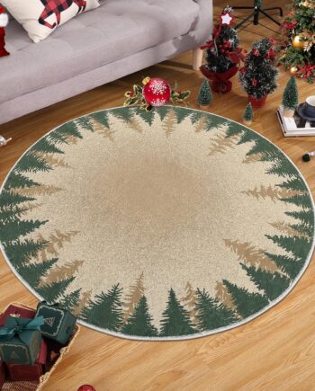 RUGSREAL Alfombra circular de Navidad de 3 pies, pequeña, redonda, lavable, para interiores, cubierta de suelo, alfombra decorativa de Navidad, con copos de nieve, alfombra bohemia antideslizante