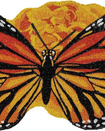 Evergreen Flag Felpudo con forma de fibra de coco | 30 x 18 pulgadas Tapete de bienvenida para entrada al aire libre | Alfombra antideslizante en forma de entrada interior | Para todas las estaciones