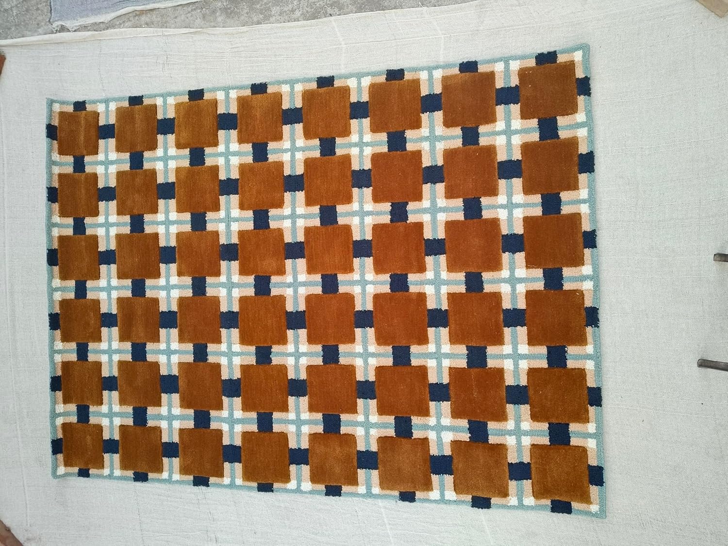 Modern Carpet - Alfombras copetudas a mano, alfombra de lana de campo ocre, alfombra de baño, alfombra de entrada para dormitorio, cocina, alfombra de área de dibujos animados para baño, bañera,