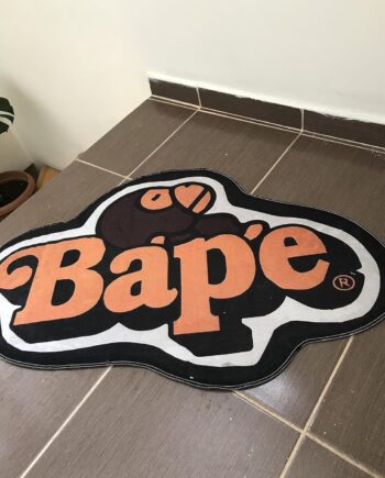 BAPE - Alfombra moderna de decoración naranja, 35 pulgadas de ancho x 23 pulgadas de largo (23.6 x 35.4 in), tapete para habitación de niños Hypebeast
