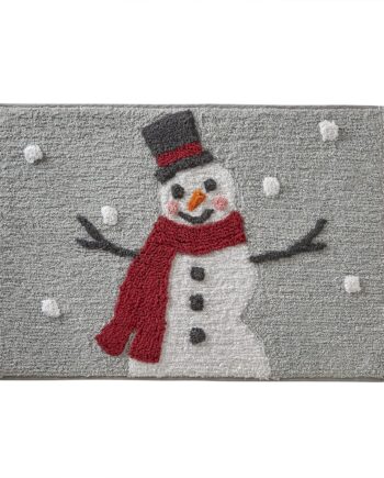 SKL Home Alfombra de muñeco de nieve Whistler de Navidad/invierno para baño/cocina y regalo, gris
