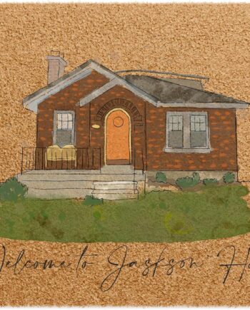 Felpudo personalizado – Ilustración dibujada a mano o texto de tu diseño | Perfecto para entradas del hogar, bodas, inauguración de la casa y regalos (felpudo personalizado)