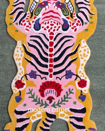 Modern Carpet - Alfombra de baño de animales tibetanos, tapete de entrada para dormitorio, cocina, tapete de área de dibujos animados para baño, bañera, tapete de baño suave