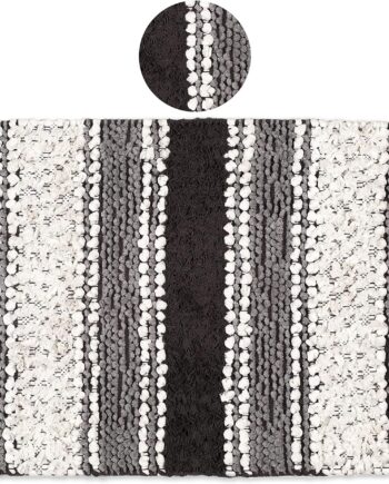 Alfombras de baño de felpilla extrasuaves y absorbentes, lavables a máquina, duraderas, gruesas, 20 x 32 pulgadas, color carbón, únicas para dormitorio, sala de estar, cocina, guardería y más