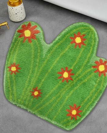 Alfombra de baño antideslizante con diseño de cactus verde, absorbente y bonita alfombra para dormitorio, cocina, sala de estar, decoración del hogar