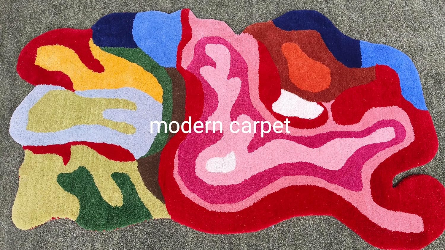 Modern Carpet - Alfombra de baño con forma de ameba irregular, tapete de entrada para dormitorio, cocina, alfombra de área de dibujos animados para baño, bañera, tapete suave de baño (4 x 6 pies)