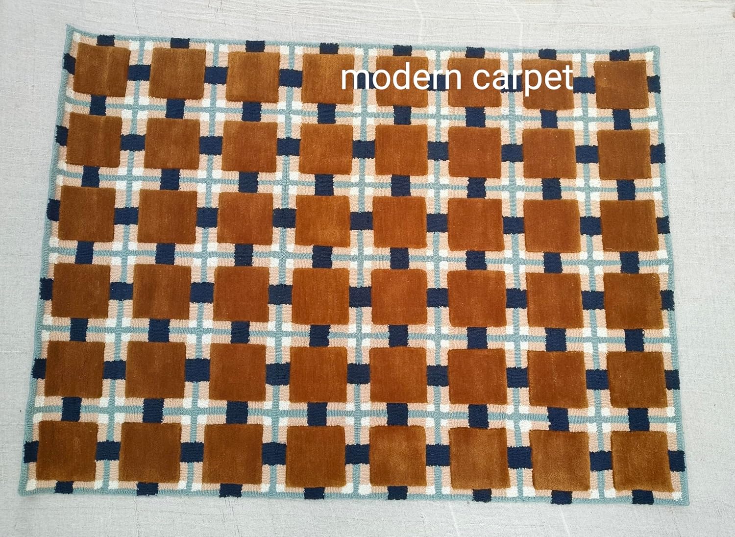 Modern Carpet - Alfombras copetudas a mano, alfombra de lana de campo ocre, alfombra de baño, alfombra de entrada para dormitorio, cocina, alfombra de área de dibujos animados para baño, bañera,
