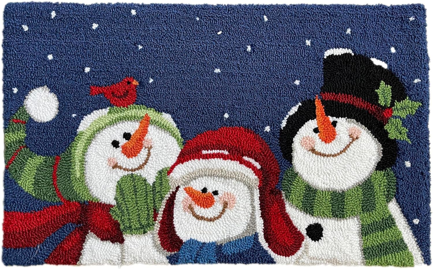 Alfombra decorativa de invierno con diseño de muñeco de nieve de 28.5 x 17 pulgadas para decoración navideña del hogar