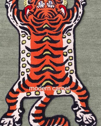 Tibetan Tiger Rugs Animals Bath Mat, Door Mat, Entry Way Mat for Bedroom Kitchen Cartoon Area Rugs for Bathroom Tub Soft Bathmat by Modern Carpet (5x8 Feet)