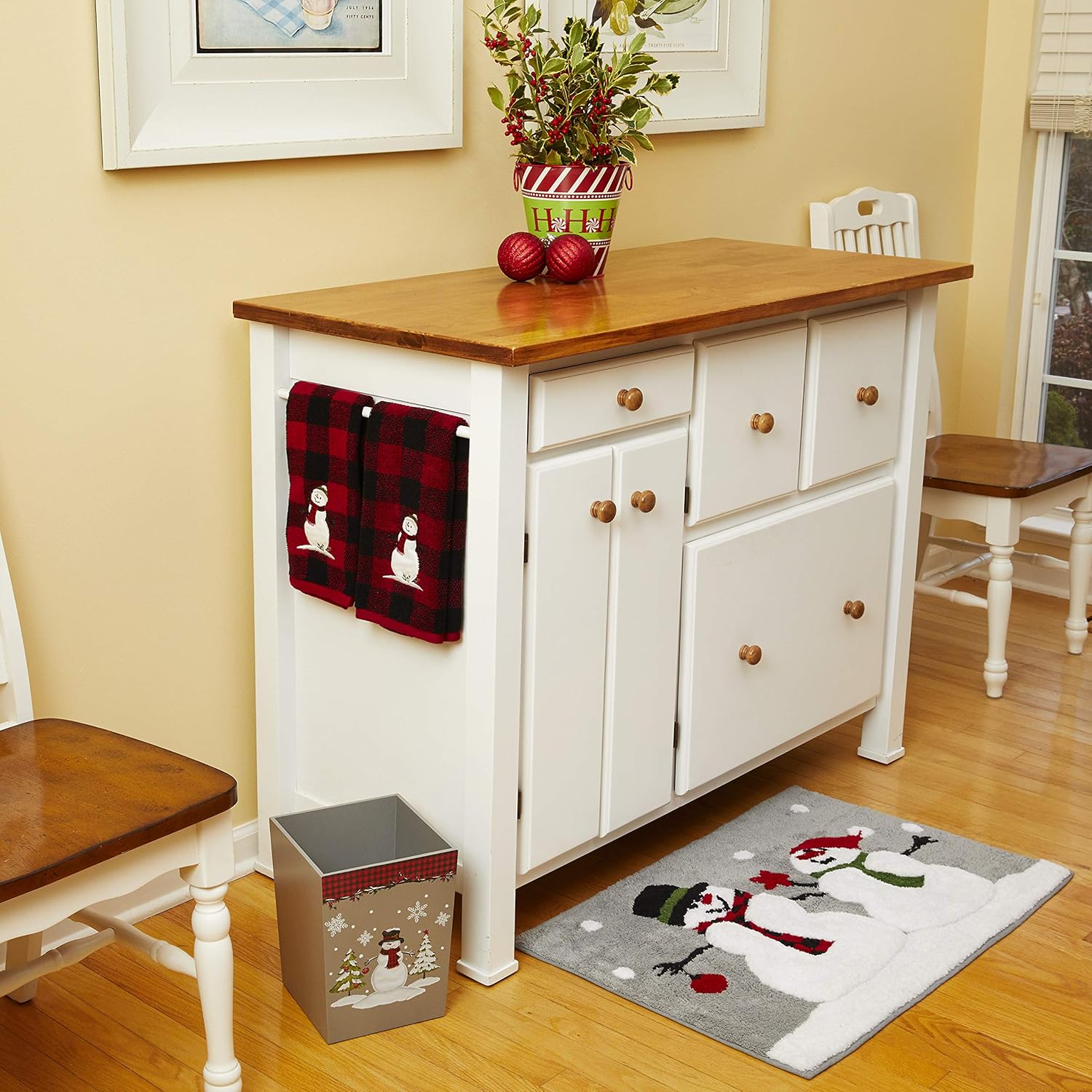 SKL Home de Saturday Knight Ltd. alfombra de baño, diseño de bosque de invierno, multicolor