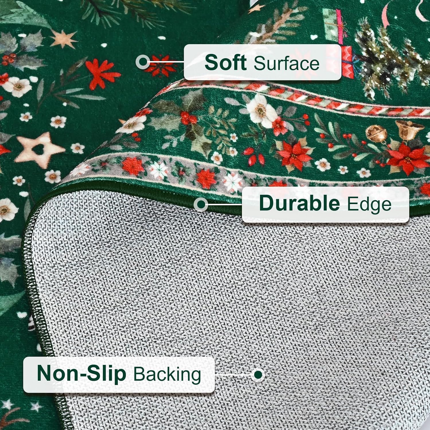 ASPMIZ Alfombra de Navidad de 8 x 10 pies, lavable, antideslizante, alfombra de Papá Noel para sala de estar, pelo corto, suave de lana sintética, para invierno, alfombra grande para dormitorio