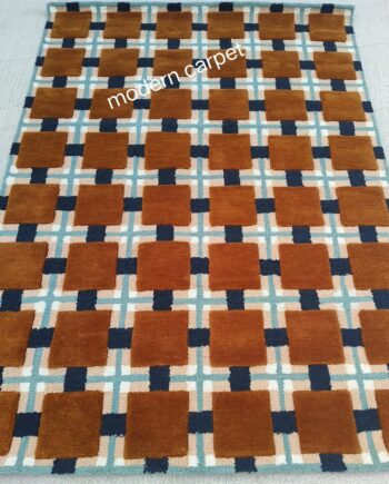 Modern Carpet - Alfombra de lana copetuda a mano Evelina Kroon Ochre Fields, tapete para puerta, tapete de entrada para dormitorio, cocina, alfombra de área de dibujos animados para baño, bañera