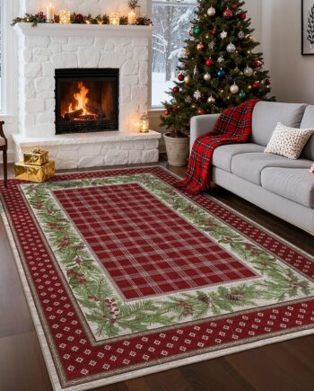 GarveeHome Alfombra de Navidad de 5 x 7 pies para sala de estar: Alfombras de Navidad lavables a máquina para dormitorio con respaldo antideslizante, alfombra lavable para sala de estar, alfombra