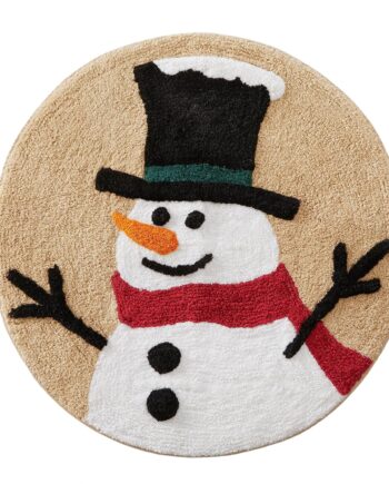 SKL Home Alfombra rústica de muñeco de nieve a cuadros de Navidad/invierno para baño/cocina y regalo, multicolor