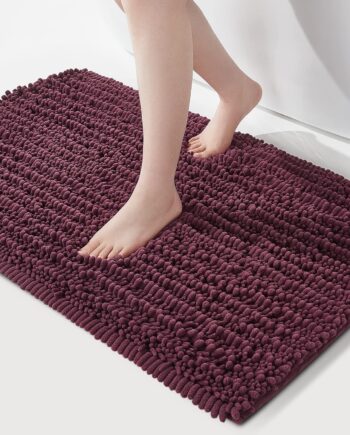 FLOLEOPA Alfombras de baño de microfibra de felpa suave, absorbentes, antideslizantes, lavables a máquina, alfombras de baño para bañera, ducha y baño, alfombra de entrada interior, alfombra de cama