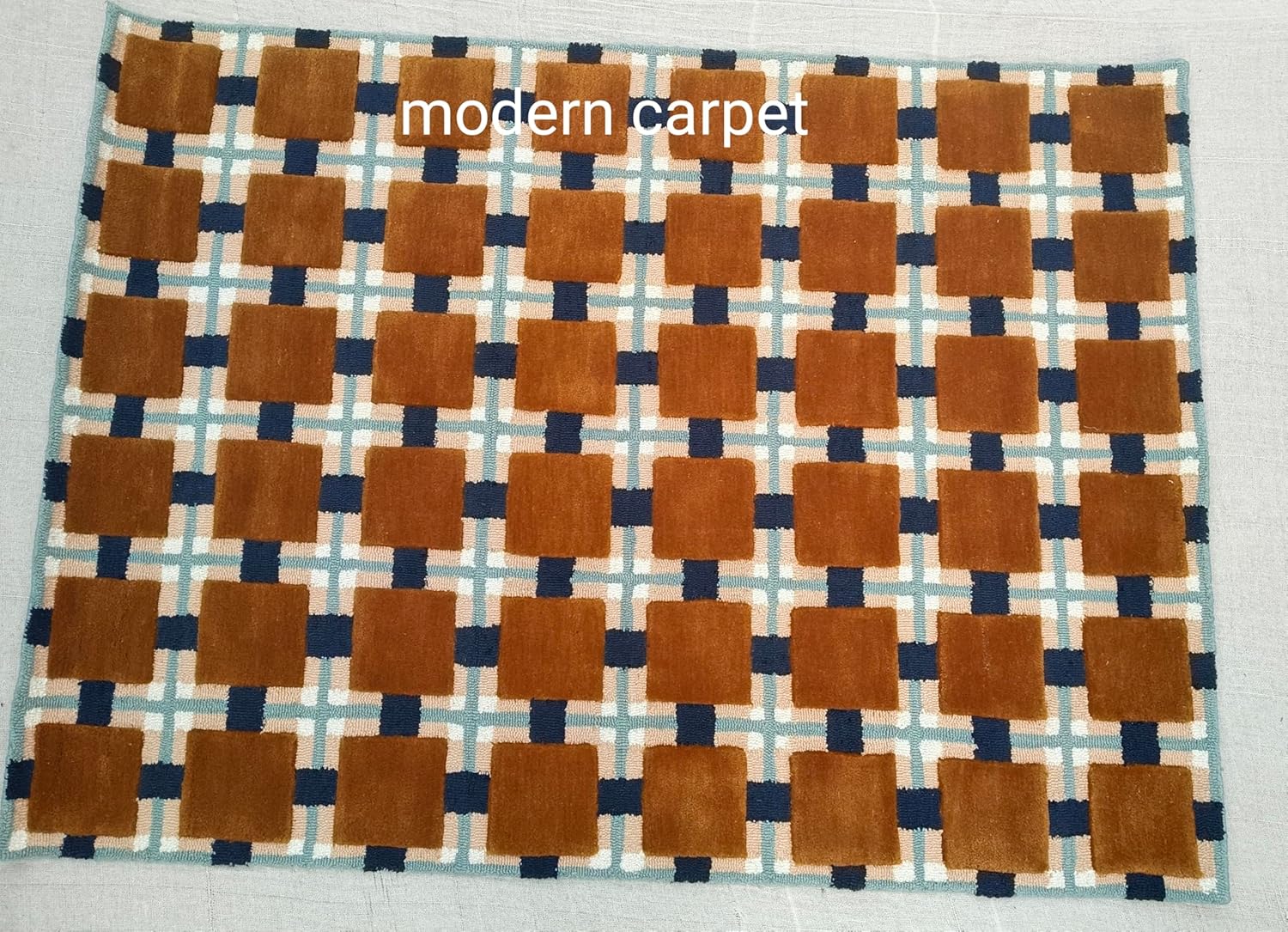 Modern Carpet - Alfombras copetudas a mano, alfombra de lana de campo ocre, alfombra de baño, alfombra de entrada para dormitorio, cocina, alfombra de área de dibujos animados para baño, bañera,