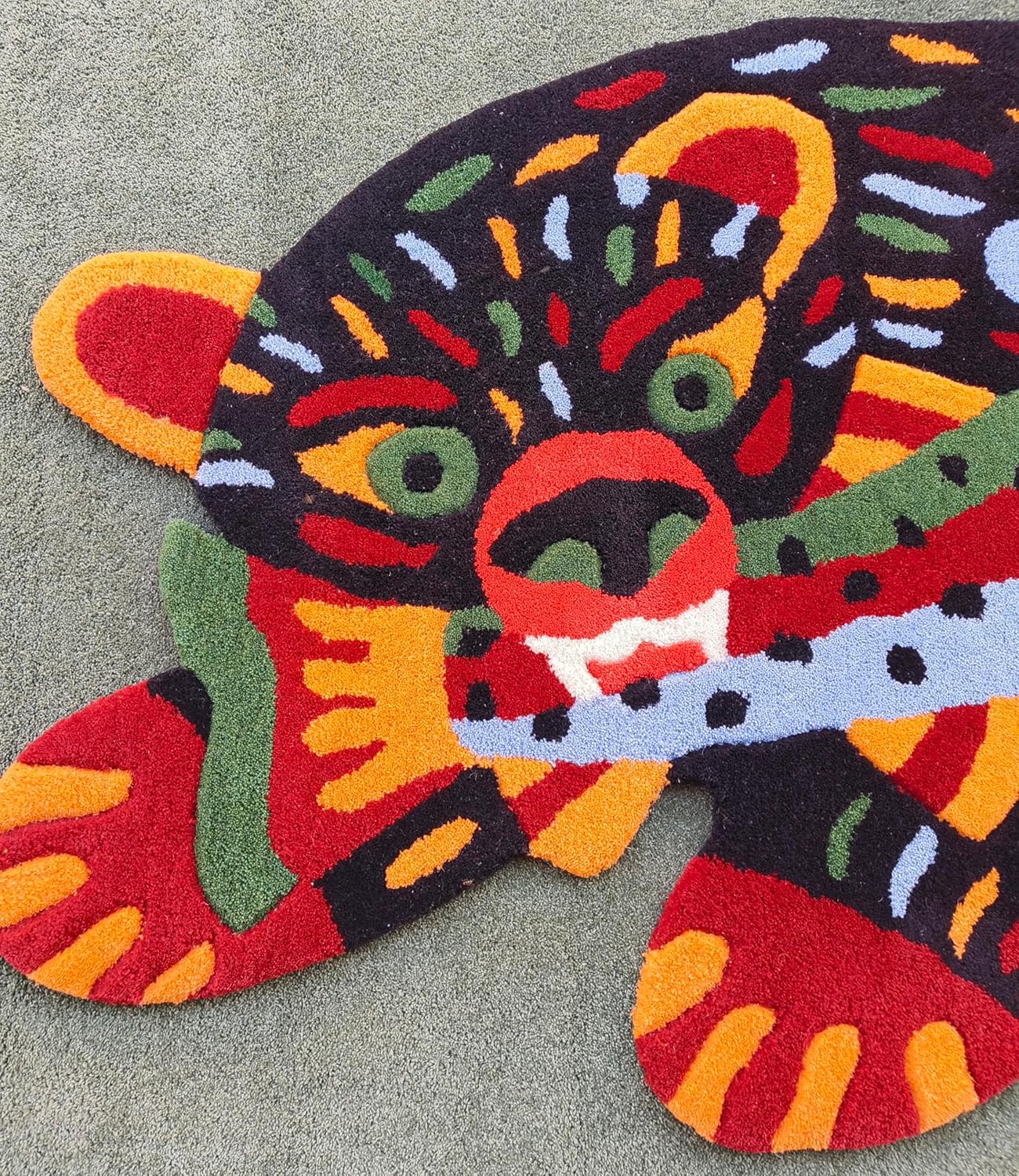 Modern Carpet - Tapete de baño súper absorbente, bonito diseño de dibujos animados, de 3 x 5, 100% lana, hecho a mano, copetudo para habitación, dormitorio, sala de estar