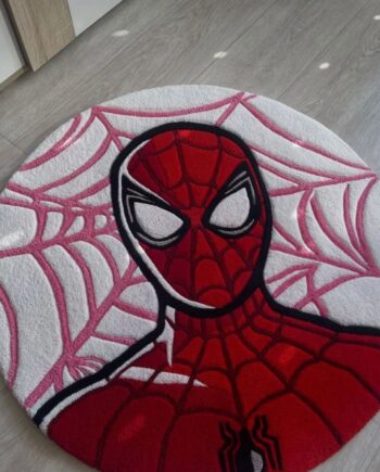 Alfombra Círculo Spider-Man Telaraña Rosa