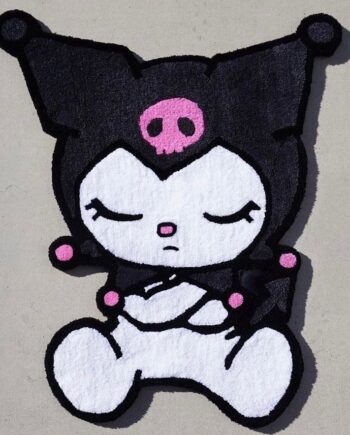Alfombra Kuromi Sentada Estilo Gótico-Kawaii