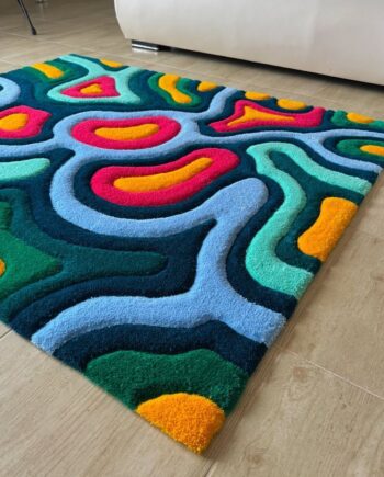 Alfombra Contornos Abstractos Neón