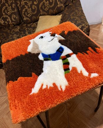 Alfombra Perro Blanco Estilo Rústico