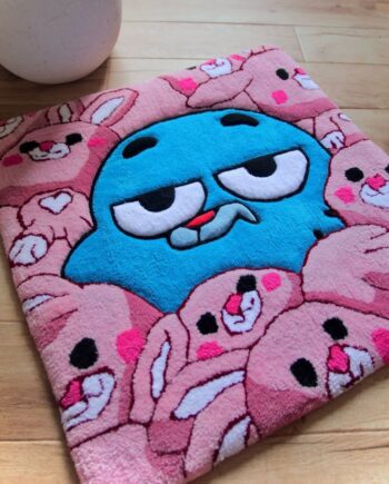 Alfombra de Gumball rodeado de conejos