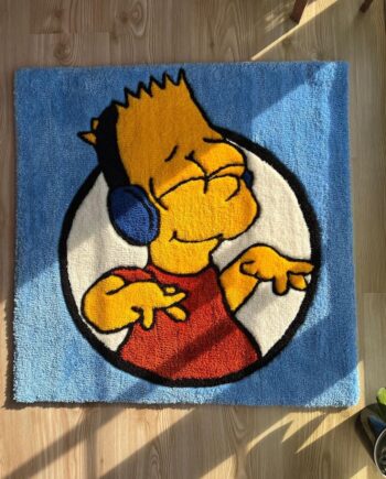 Alfombra de Bart Simpson DJ (Círculo Azul)