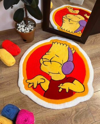 Alfombra de Bart Simpson DJ (Círculo Rojo)