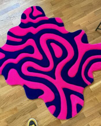 Tapete de Ondas Fluorescentes Azul y Rosa