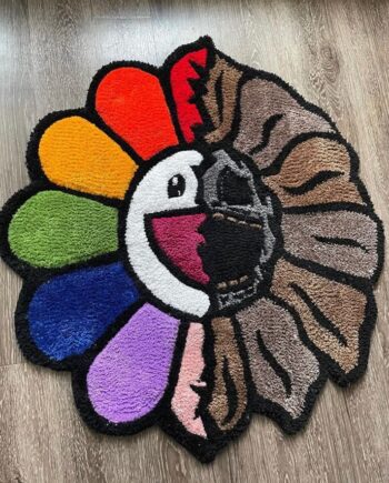 Tapete Dualidad de Flor Sonriente (Arcoíris y Calavera)