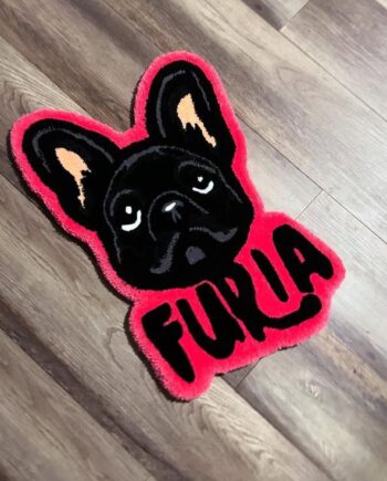 Tapete de Bulldog Francés Negro "Furia"