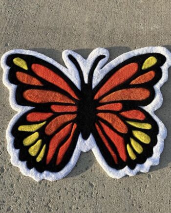 Alfombra de Mariposa Naranja, Roja y Amarilla