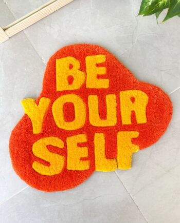 Alfombra "Be Yourself" Naranja y Amarillo