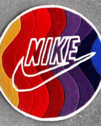 Alfombra Nike Circular Rayas de Arcoíris Onduladas