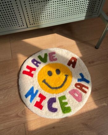 Alfombra Circular "Have a Nice Day" Smiley