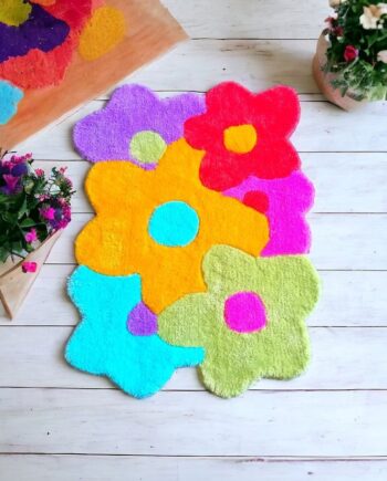 Alfombra Floral de Colores Pop Art